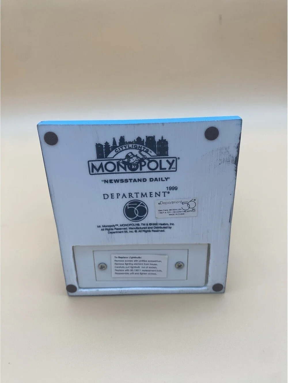 Department 56 Monopoly CityLights Newsstand Daily One-Forty St. Charles Place